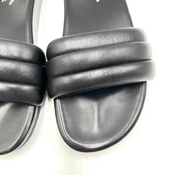 Seychelles‎ Size 7 Low Key Black Leather Slip On Wide Band Slides Sandals Shoes - Picture 5 of 13